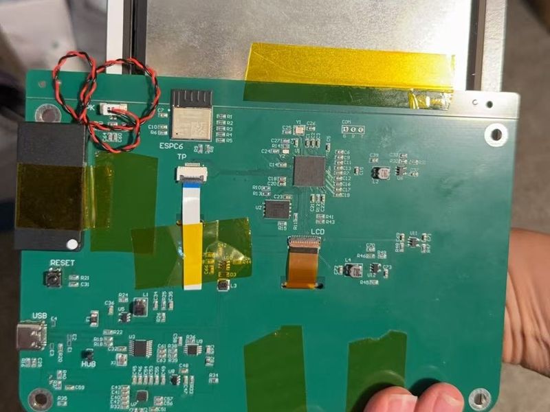 Remindo circuit board we designed ourselves, inside the white case